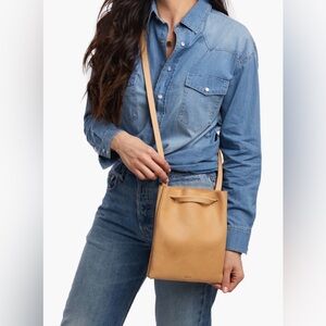 New Chocolate Brown Leather Tote Convertible Crossbody Slim Nelita Able NWT $150